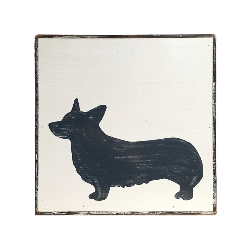 Corgi silhouette painting
