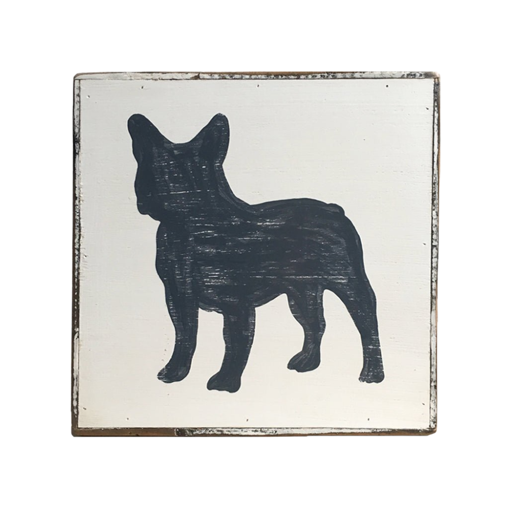 Frenchie French Bulldog silhouette painting 