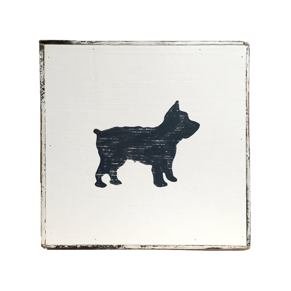 Yorkie silhouette painting