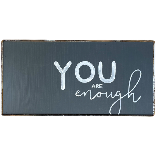 You are enough charcoal gray painting