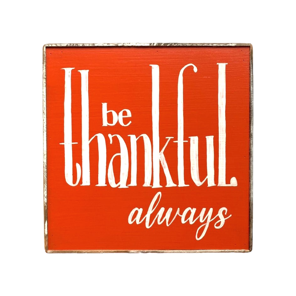 Be thankful always orange painting