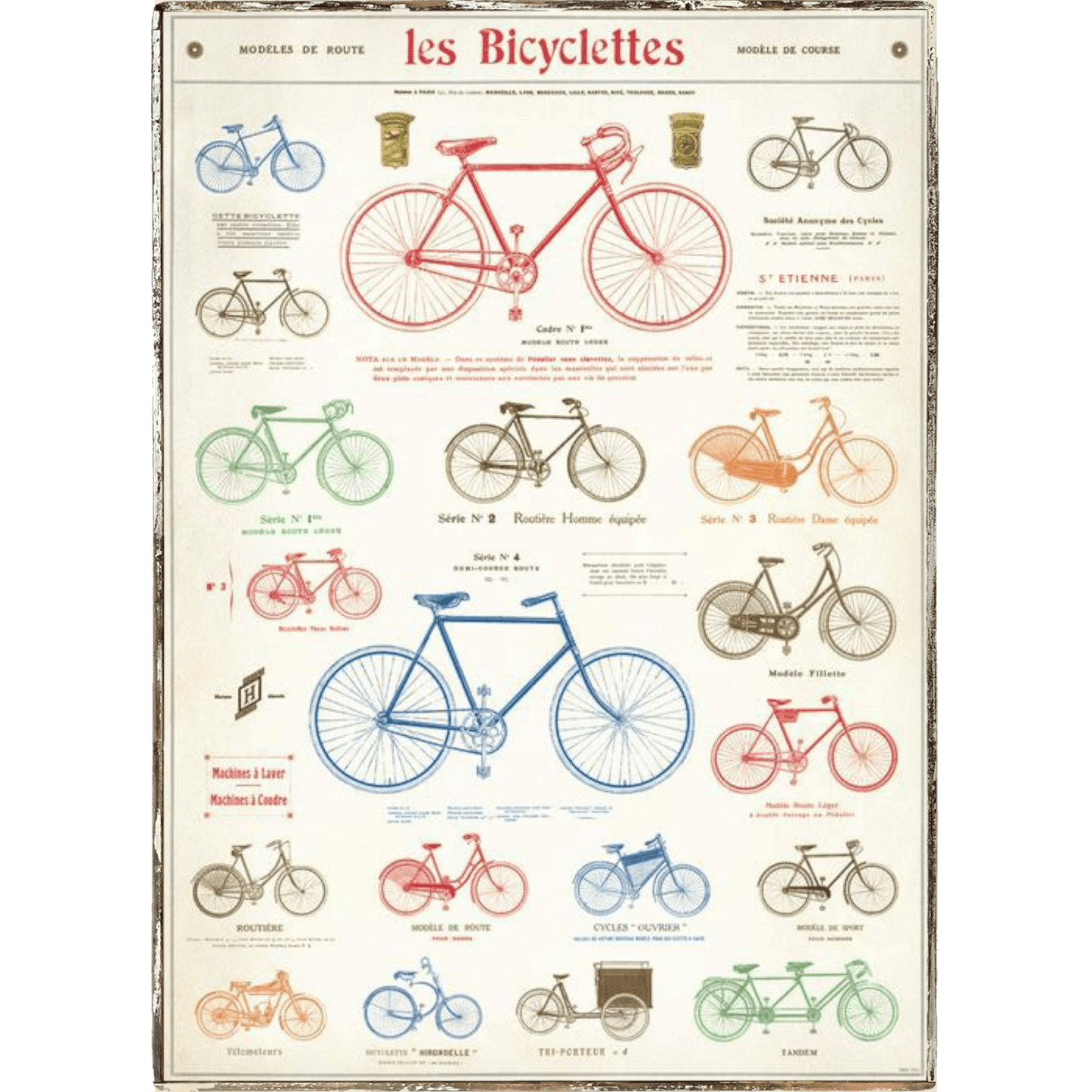 Les Bicyclettes Framed Poster - true RED betty