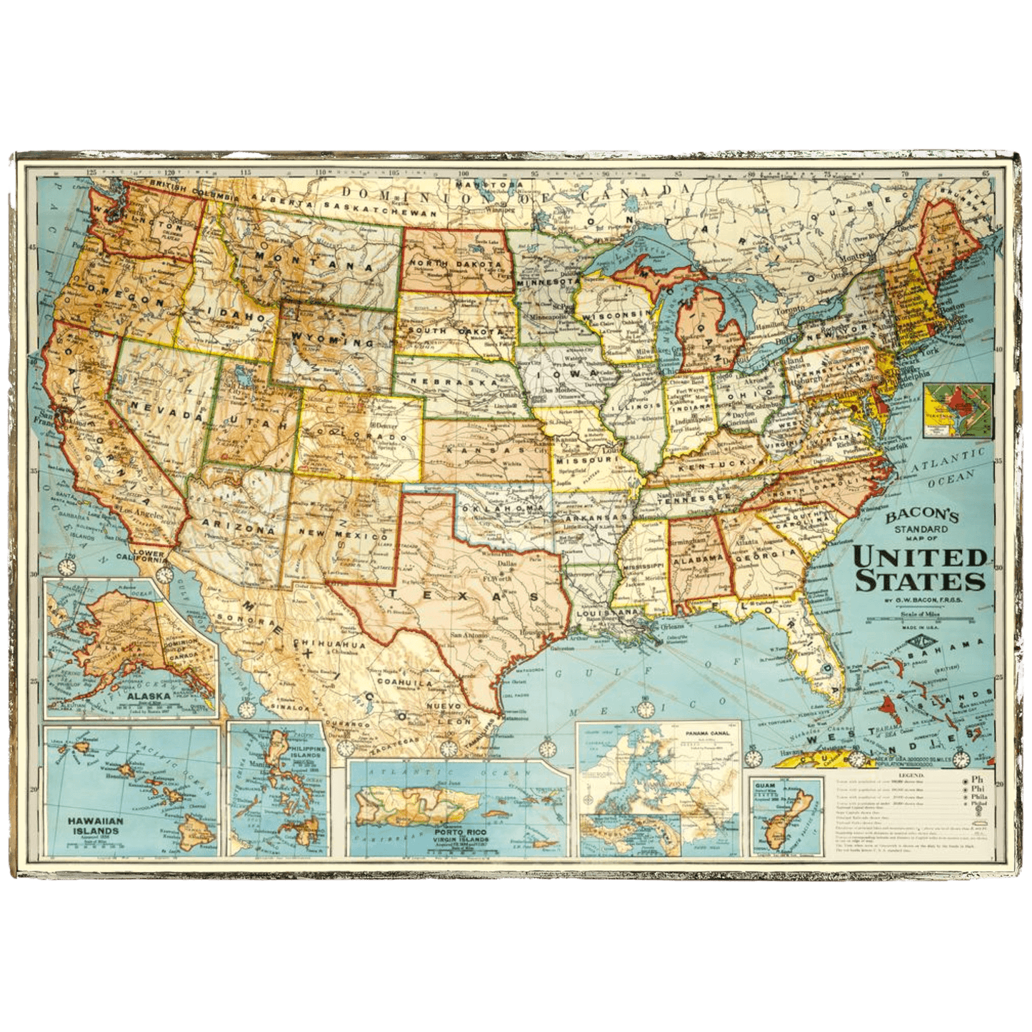 US Map (Traditional) Framed Poster - true RED betty