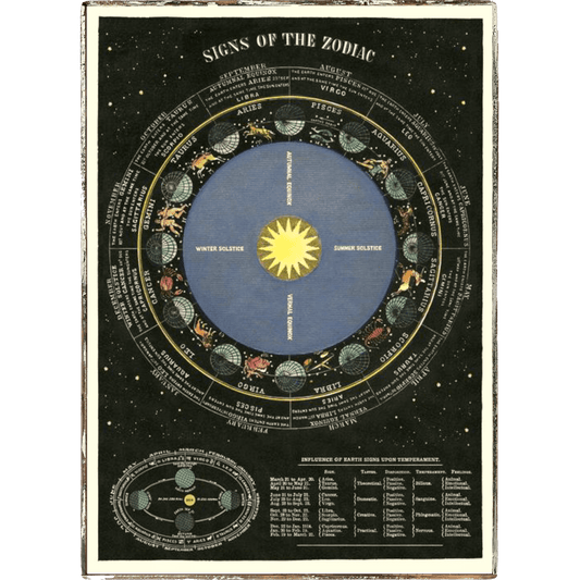 Zodiac Chart Framed Poster - true RED betty